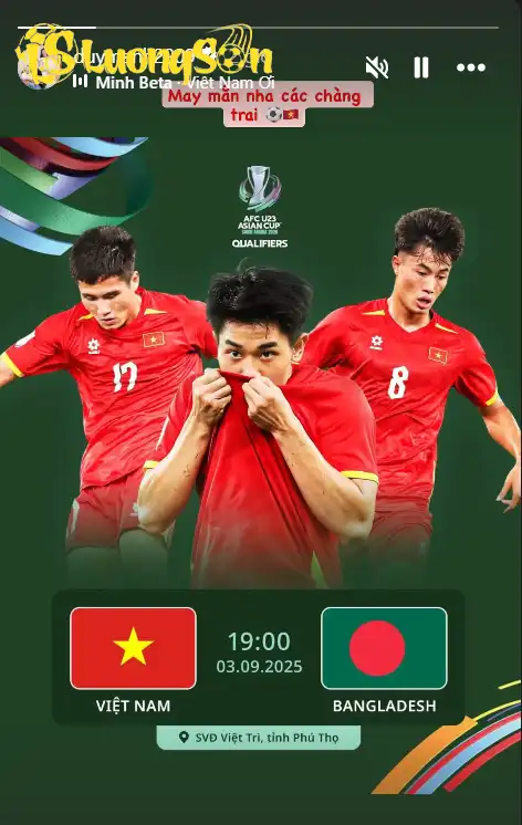 Duy Mạnh chúc U23 Việt Nam gặp nhiều may mắn (Ảnh: Chụp màn hình)