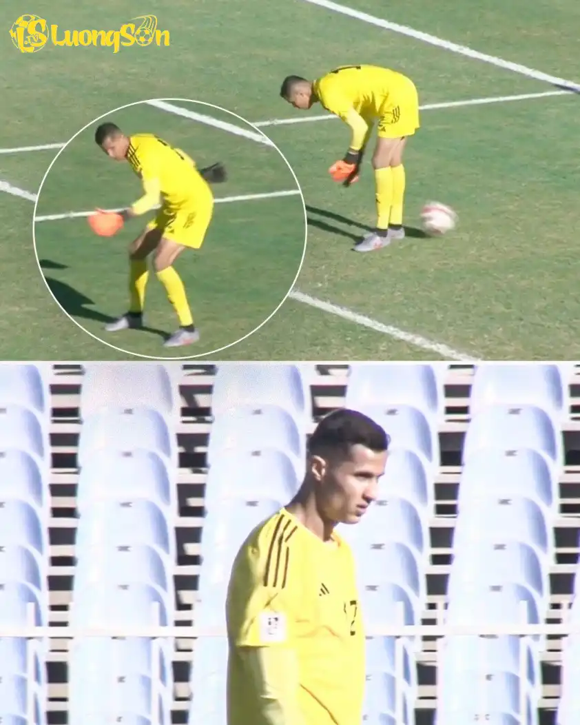 Tình huống mắc lỗi ngớ ngẩn của thủ môn Al Woheshi (Ảnh: ESPN)